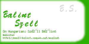 balint szell business card